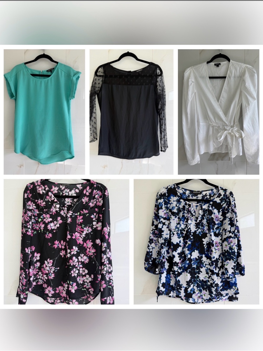 Express Blouse Bundle Size Small Office Blouses Workwear Shirts 5 Piece